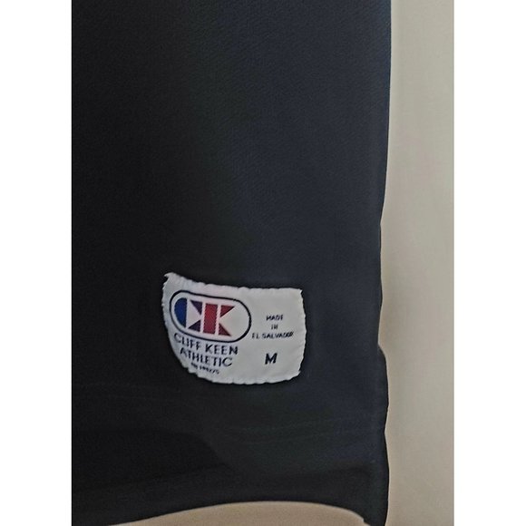 Cliff Keen Polo Shirt Blue with Red & White Striped Sleeves & Collar - Size M - Picture 2 of 6